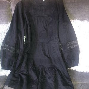 Black embroidered dress